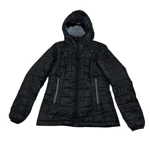 Decathlon Forclaz Puffer Jacket Women's Size Small Black Down Coat Hooded